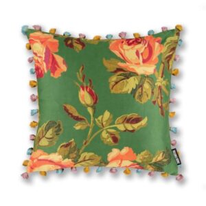 Clearance - Paloma Faith Oriental Floral Emerald Cushion 43 x 43cm - 2 Fillings