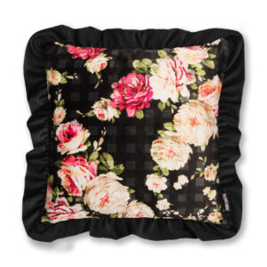 Clearance - Paloma Faith Fashion Floral Black / Pink Cushion 43 x 43cm - 2 Fillings