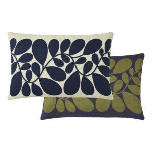 Orla Kiely Sycamore Stripe Cushion - Space / Blue-Olive