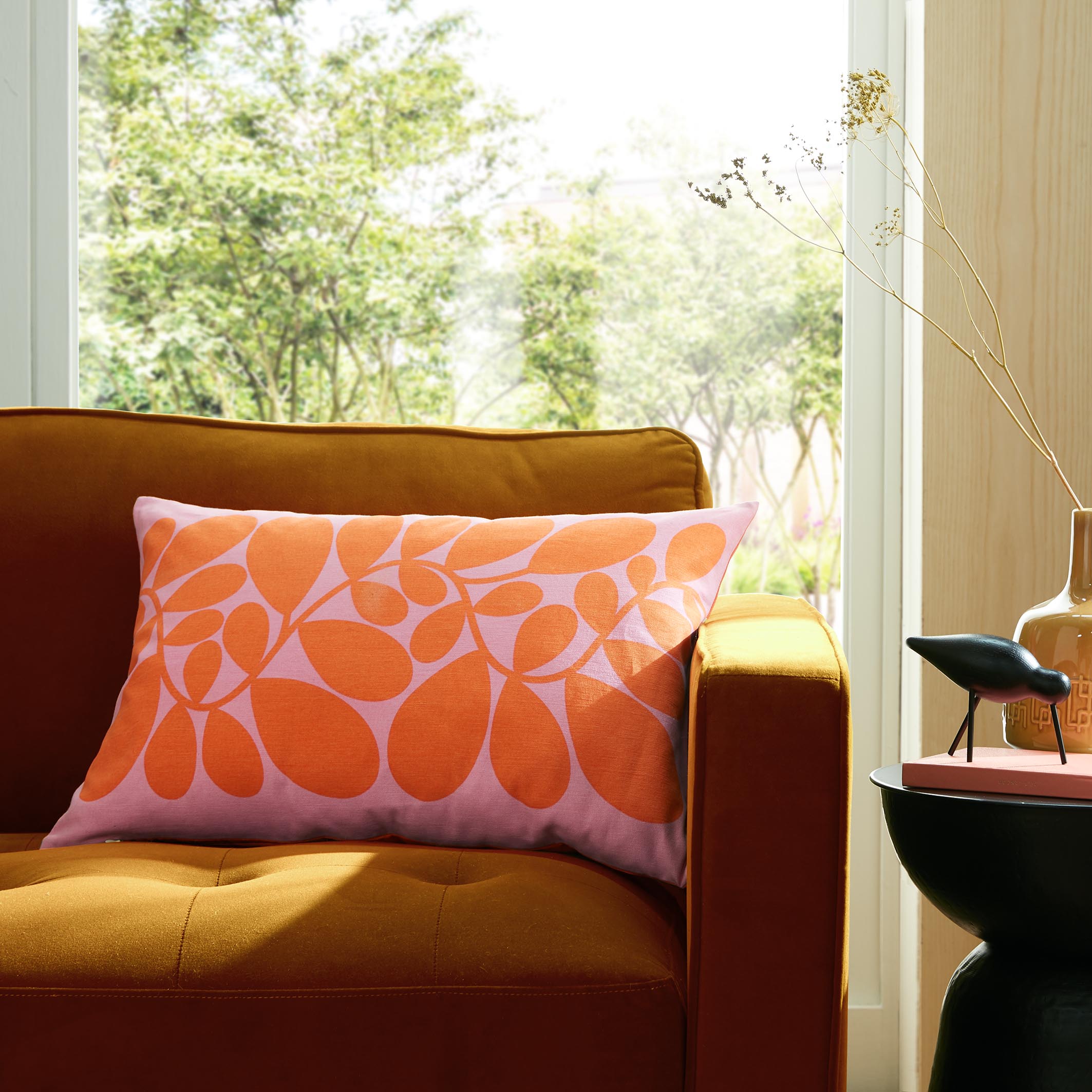 Orla Kiely Sycamore Stripe Cushion - Tomato / Pink - Image 2
