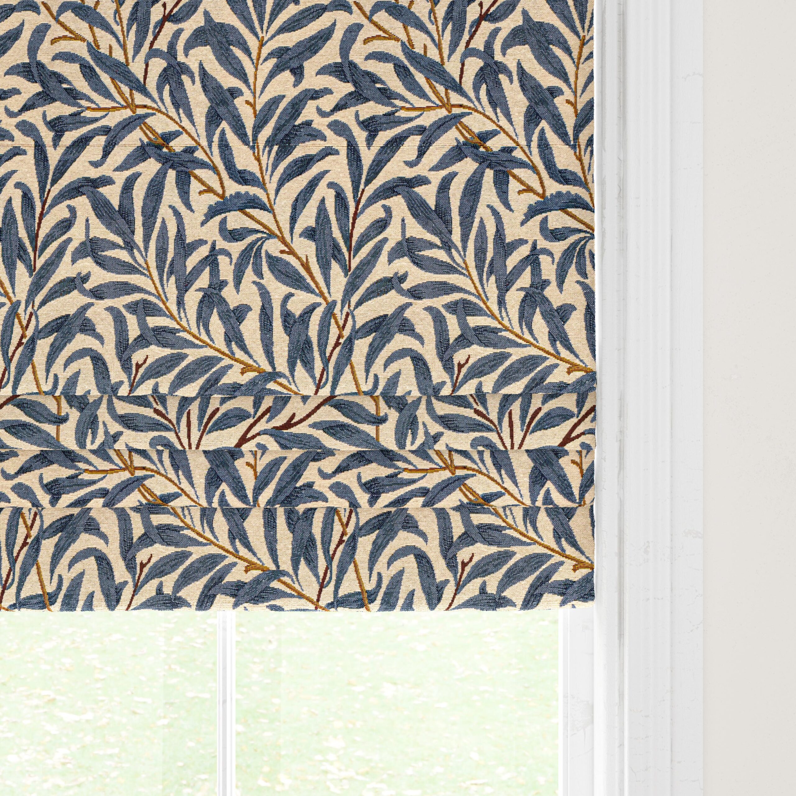 WILLOW TAPESTRY Roman Blind - COBALT