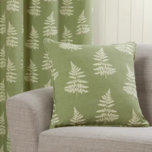 Asher Fern Leaf Design Cushion 18"x18" - Green