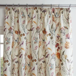 Alternative view of Grace Floral Butterflies Trail Pencil Pleat Lined Curtains - Multi