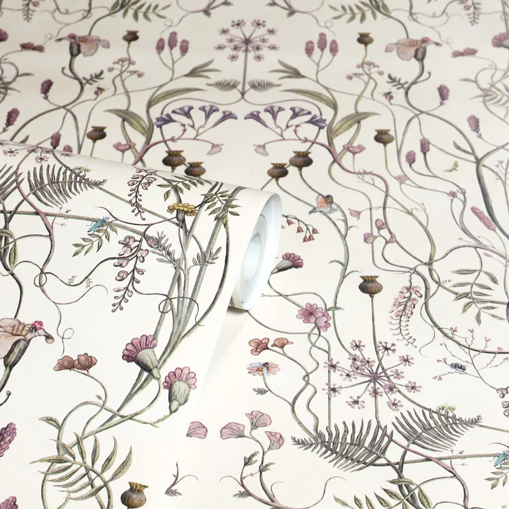 The Chateau by Angel Strawbridge Wildflower Whisper White Wallpaper