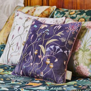The Chateau by Angel Strawbridge Wildflower Nightshadow Cushion