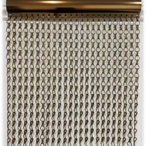 Higoshi Bronze Double Hook Alu Chain Door Curtain Fly Screen 120 x 210cm - Matching Rail