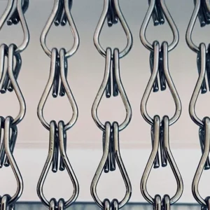 Alternative view of Higoshi Grey Double Hook Alu Chain Door Curtain Fly Screen 120 x 210cm - Matching Rail