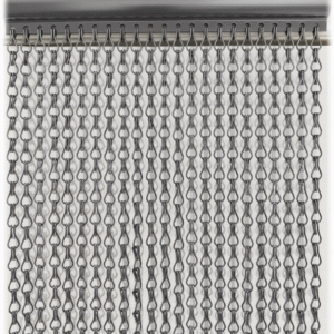 Higoshi Grey Double Hook Alu Chain Door Curtain Fly Screen 120 x 210cm - Matching Rail