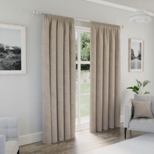Dallas Blackout Tape Top Curtains - Natural