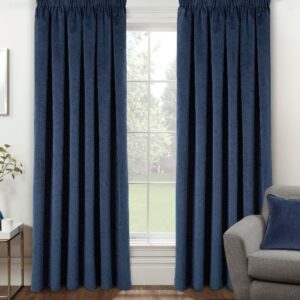 Orford Blackout Pencil Pleat Curtains - Navy