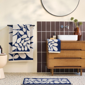 Orla Kiely Sycamore Stripe Towels - Dusk Blue