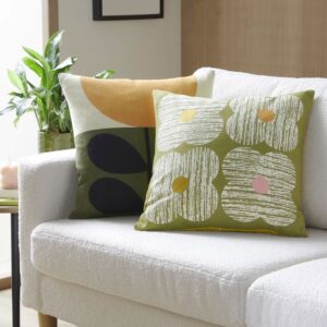 Orla Kiely Textured Flower Cushion - Moss