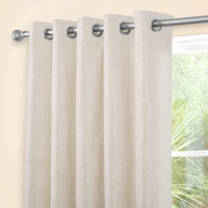 Alternative view of Clumber Chenille Eyelet Curtains - Natural