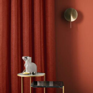 Alternative view of Clumber Chenille Eyelet Curtains - Terracotta