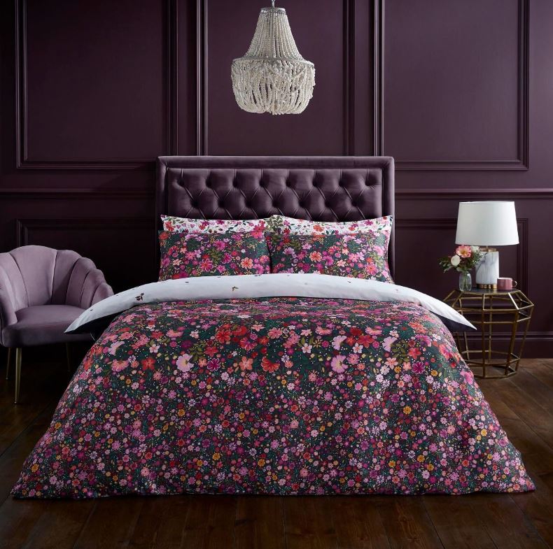 Sara Miller Ditsy Floral - White/Deep Mulberry - Image 8