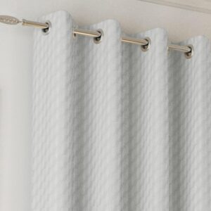 Alternative view of Tokyo Velvet Embossed Readymade Eyelet Curtains In Grey