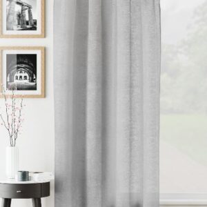 Alternative view of Rhodes Linen Look Slot Top Voile Panels - Silver