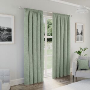 Dallas Blackout Tape Top Curtains - Green