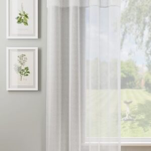 Andorra Textured Header Voile Panels - White