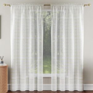 Alternative view of Lima Metallic Lurex Stripe Slot Top Voile Panels - Gold