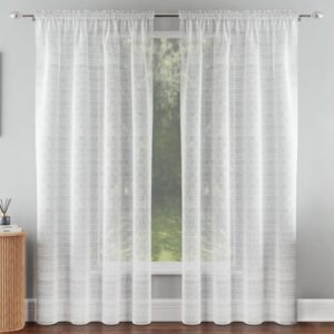 Alternative view of Lima Metallic Lurex Stripe Slot Top Voile Panels - Silver