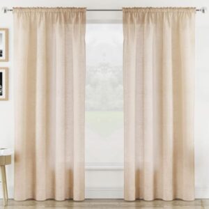 Rhodes Linen Look Slot Top Voile Panels - Natural