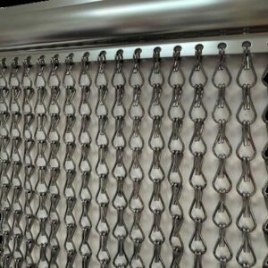 Double Hook Alu Chain Door Curtain Fly Screen - 150cm x 210cm - GREY - Matching Header