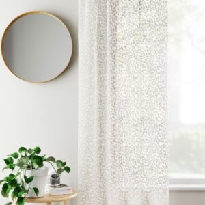 Alternative view of Hazel Trailing Floral Voile Slot Top Curtain Panels - Natural