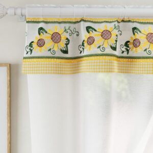 Alternative view of Keswick Window Set with Matching Tie Backs - Yellow and White
