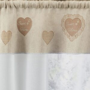 Alternative view of Cupid Heart Embroidered Window Set with Matching Tie Backs In Natural
