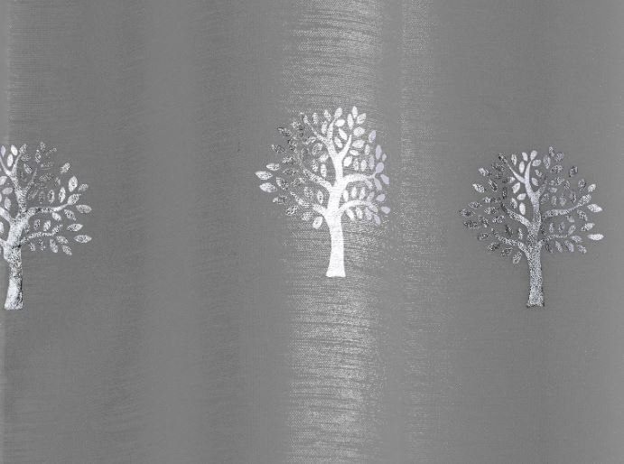 Birch Shimmery Metalic Slot Top Voile Panel - Grey - Image 5