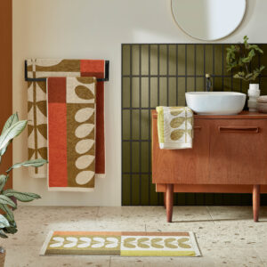Orla Kiely Stem Check Towels - Hazel/Ochre