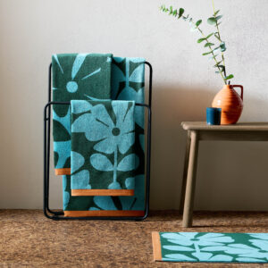 Alternative view of Orla Kiely Wildflower Towels - Blue Lagoon