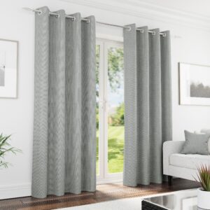 Knightsbridge Chenille Blackout Readymade Eyelet Curtains - Grey