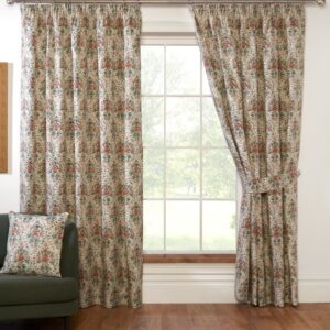 Buttercup Autumnal Pencil Pleat Lined Curtains In Autumn