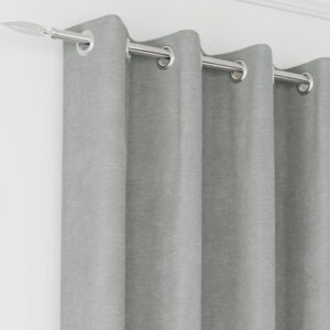 Alternative view of Knightsbridge Chenille Blackout Readymade Eyelet Curtains - Grey
