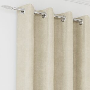 Alternative view of Knightsbridge Chenille Blackout Readymade Eyelet Curtains - Cream