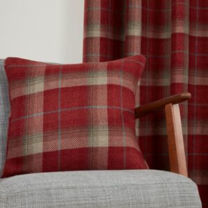 Castleton Tartan Check Cushions 18"x18" - Red