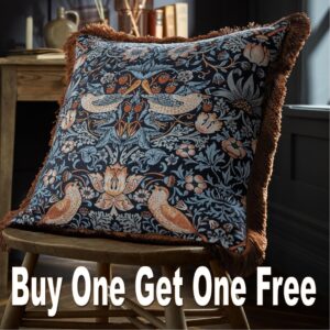 Strawberry Thief Cushion - Blue 50x50cm