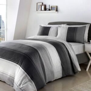 Betty Modern Stripe Duvet Set - Grey