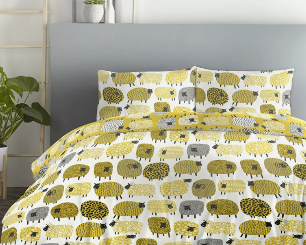 Modern Sheep Duvet Set - Ochre - Image 3