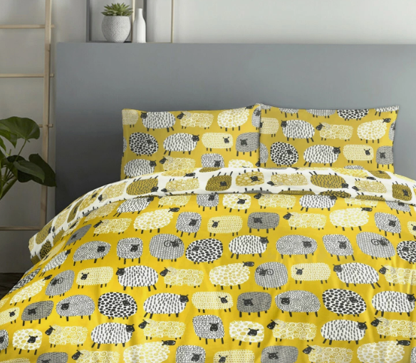 Modern Sheep Duvet Set - Ochre - Image 4