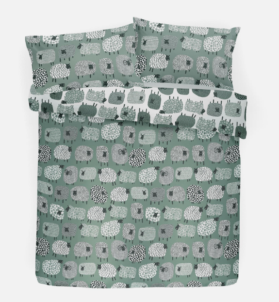 Modern Sheep Duvet Set - Duckegg - Image 2