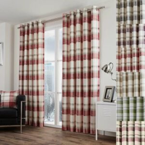 Alternative view of Edinburgh Tartan Eyelet Curtains - Bottle Green
