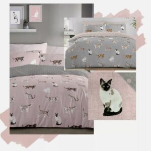 Pussy Cat Duvet Set - Grey