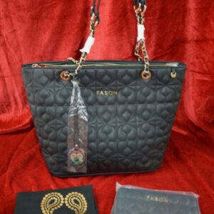 Fason London Ladies Shoulder Handbag and Matching Purse - Black