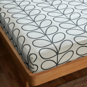 Orla Kiely Linear Stem Fitted Bottom Sheet 32cm Depth - Charcoal