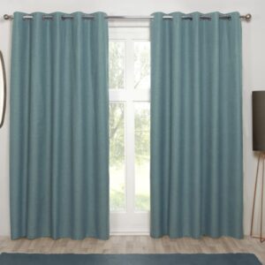 Cosmic Eyelet Blackout Lined Curtains - Denim Blue