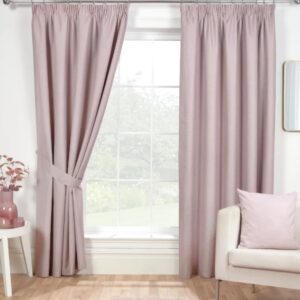 Luna Pencil Pleat Blackout Curtains -Blush