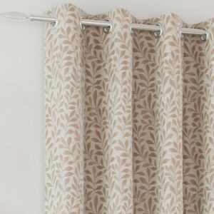 Alternative view of Sherwood Jacquard Leaf Blackout Readymade Eyelet Curtains - Natural